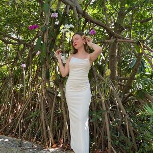 Pull&Bear Cream Maxi Dress